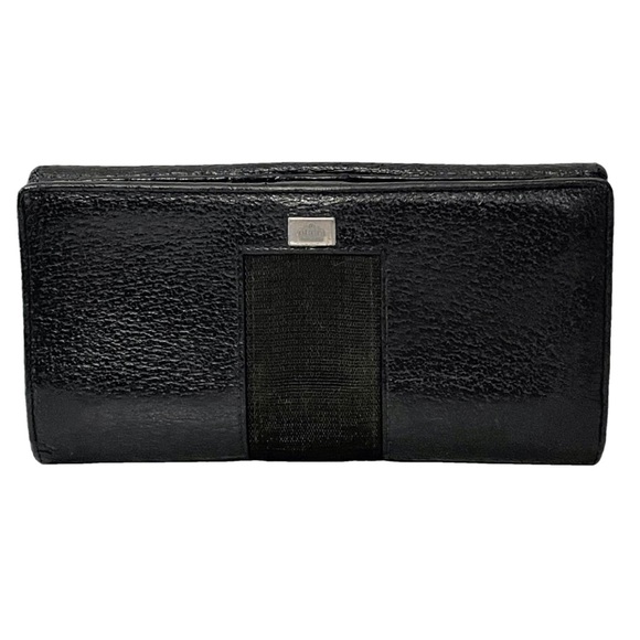 Gucci black leather stripe long wallet - Picture 1 of 11